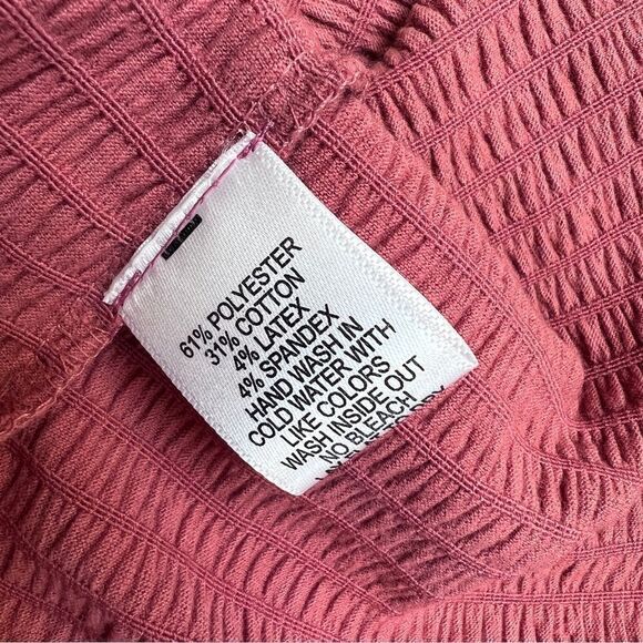 Gibsonlook Asymmetrical Ruched Knit Top Terracotta Medium NWOT - Picture 6 of 7